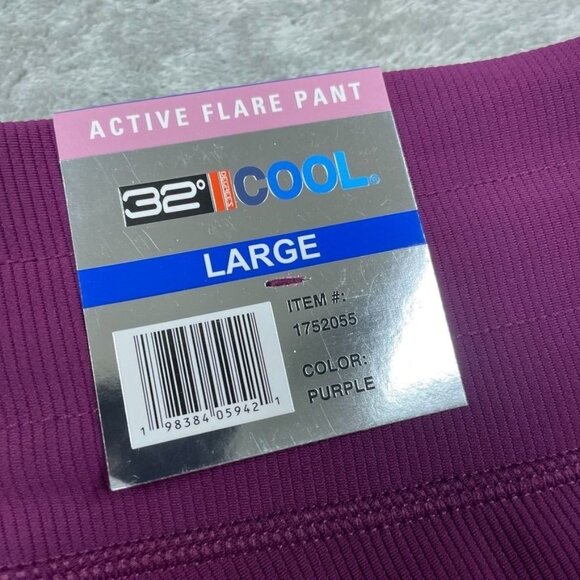 Active Flare Pants Large 32 Degrees Cool Purple Stretchy & Comfy d0419 - Picture 6 of 7